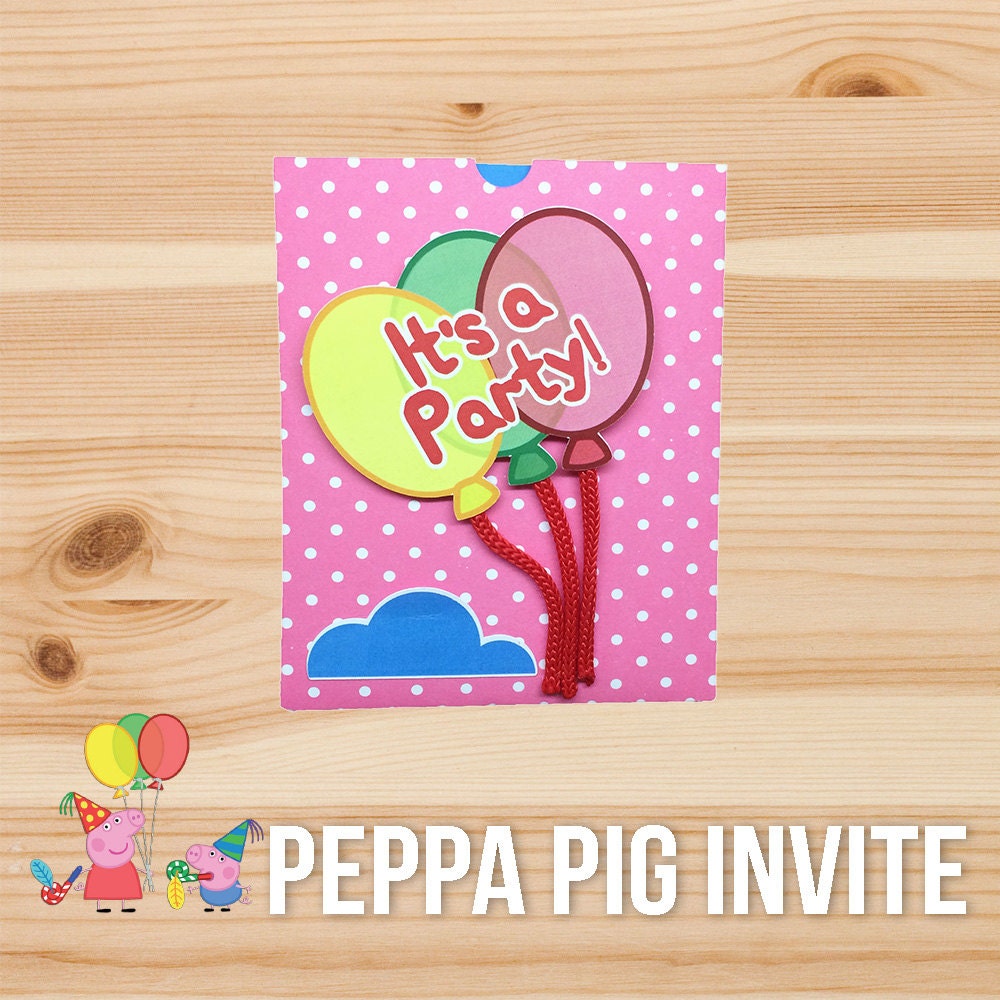 Peppa Pig Invitations Custom Designed made with Premium