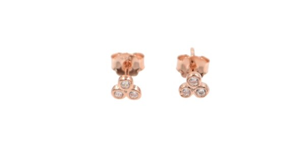 Silk & Steel Diva Earrings - CZ + Gold