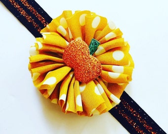 Halloween Headband, Pumpkin Headband, Fall headband, Baby headband, Halloween Baby Headband, Baby Girl headband, Baby Bow, Halloween bow