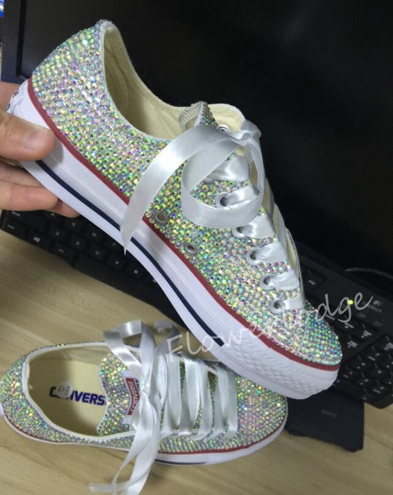 Rhinestone Converse Shoes sparkly converse sparkle AB crystal