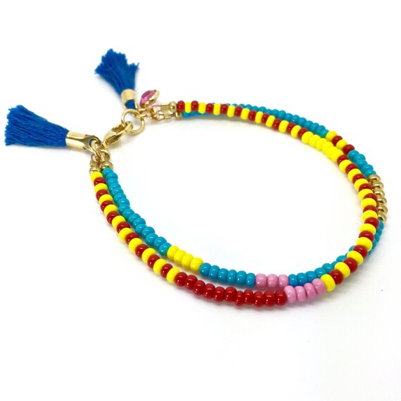 Double Strand Bracelet Friendship Bracelet. by DelikaJewel on Etsy