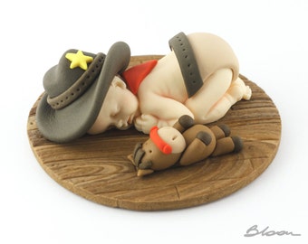 Cowboy Cake Decorations | Fondant Baby | Cake Topper Baby | Cake Topper Fondant | Fondant Figures | Baby Fondant | Cake Topper Birthday