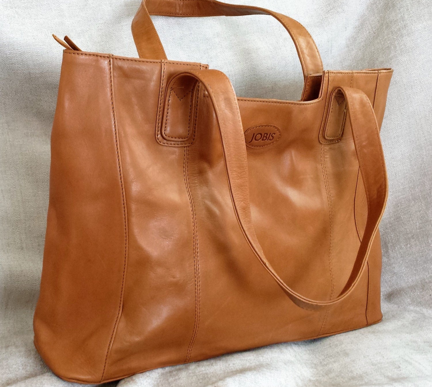 Large Leather Tote Jobis Caramel Brown Leather Tote Bag