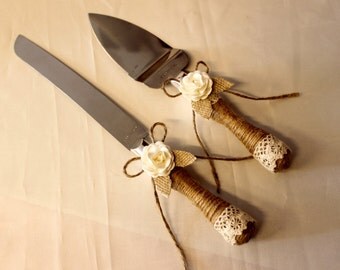 Wedding Cake Server and Knife Rustic Wedding Cake Serving Set Rustic Wedding Cake Cutting Set Nautical Cake Server Set Beach Cake Cutter