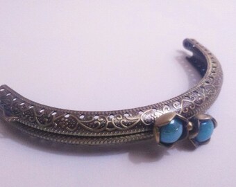 1 bronze metal purse frame with sewing holes 10,5 cm 4.1 inches, supplies, coin purse frame