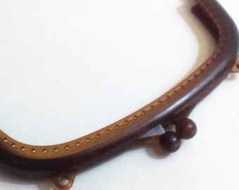 Plastic purse frame, vintage coin purse frame, 15.50 cm 6.10 in, non metalic purse frame, brown purse clasp, vintage purse clasps