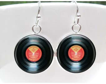 Gift for dj Vinyl Record Earrings, Music Lover Earrings, LP Earrings, record album jewelry, DJ Earrings, Music Earrings, gift for DJ
