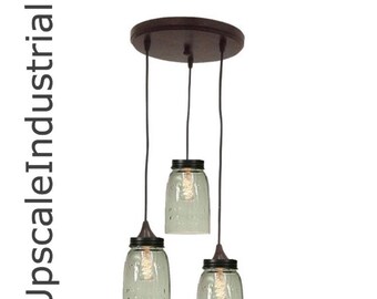 Mason Jar Chandelier/Mason Jar Light/Country Home Decor/Kitchen Island/Mason Jar Decor/Pendant Light /Pendant Lighting/Industrial Lighting