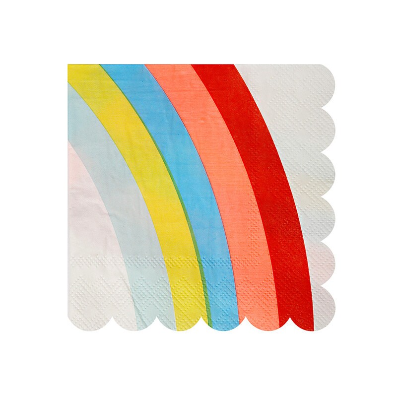 Rainbow Small Napkins Set of 20 Meri Meri Rainbow Small Napkins with a Scallop Edge Great for