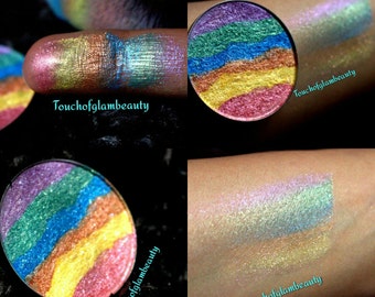 Rainbows & Unicorns Jumbo 59mm, 44m, 37mm size WITH Compact Duochrome highlighter.