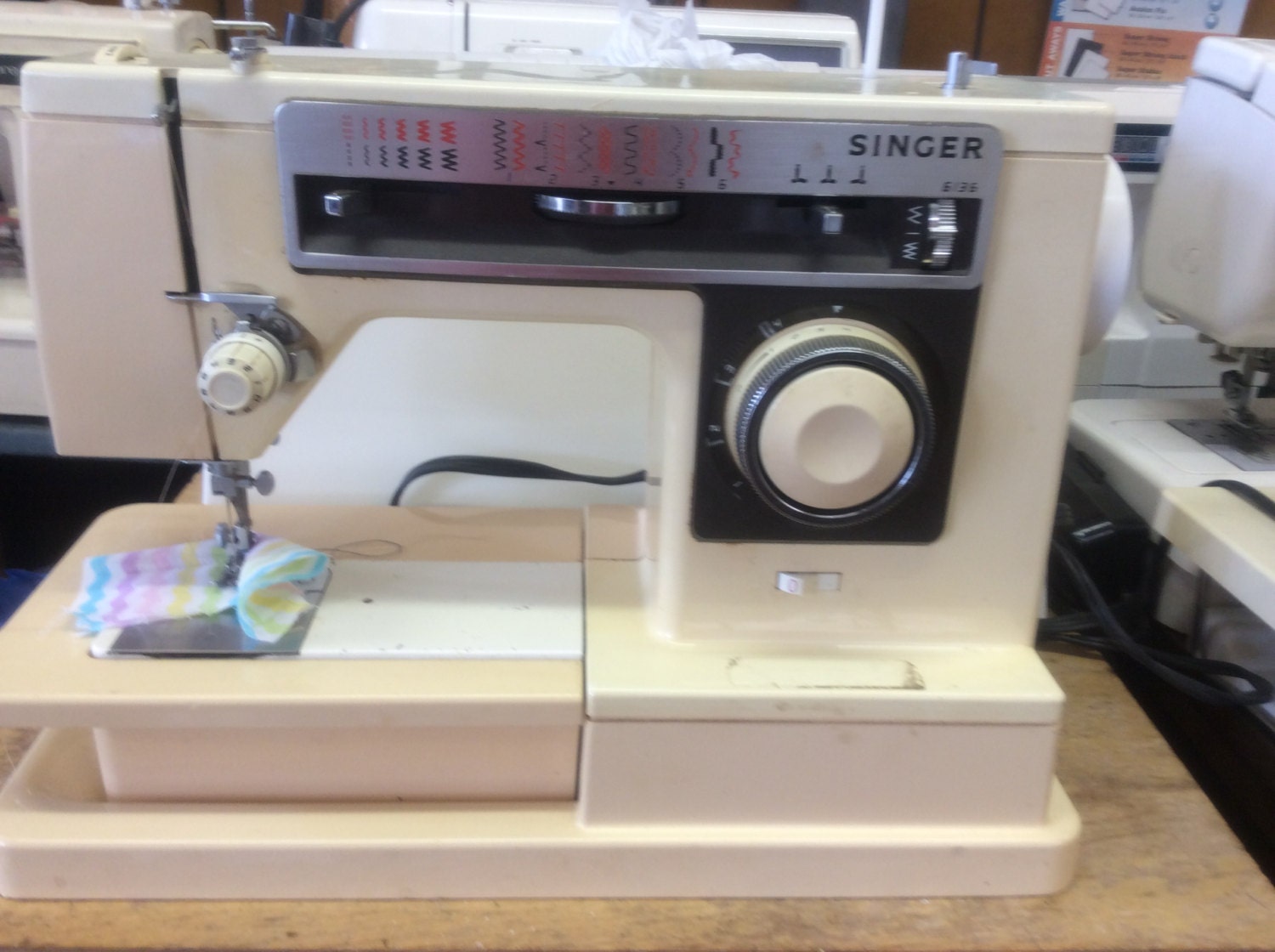 SINGER heavy duty model 6136 free arm used sewing machine