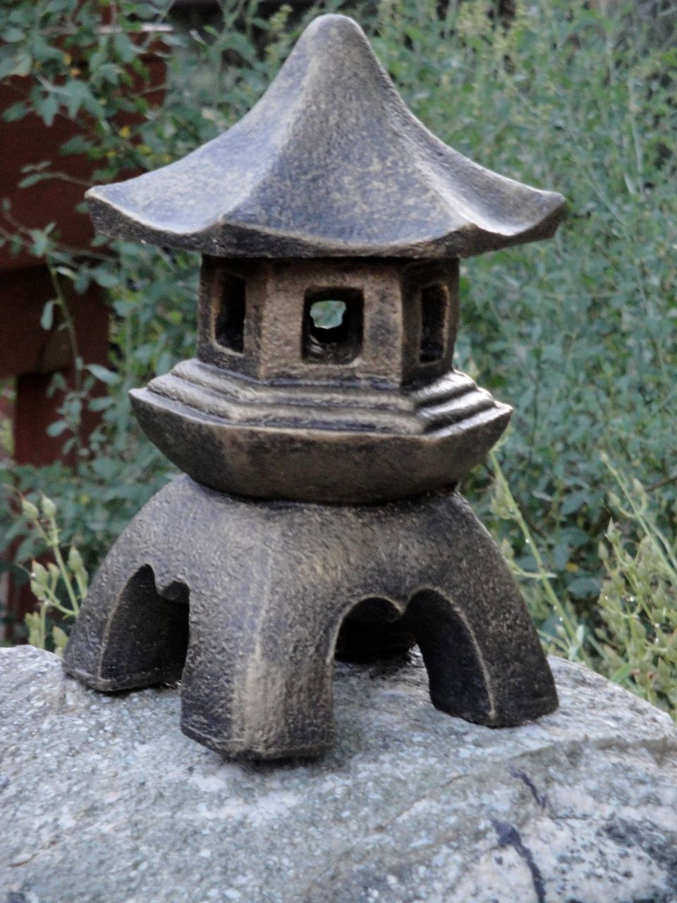 Cement Pagoda Lantern Asian Concrete Temple Lantern Solid