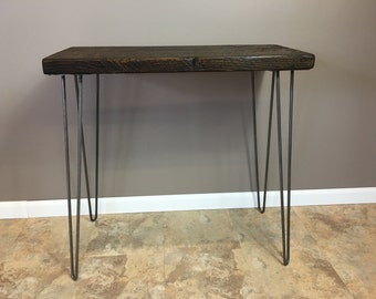 Entry Table, Wood Console Table Reclaimed Wood Hairpin Legs, Chic