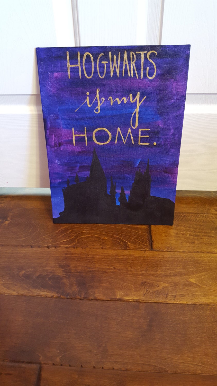 Harry Potter Quote Canvas Painting Hogwarts Is by TheFandomQuote