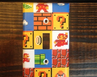 Super Mario Brothers Light Switch And Other Style Covers | Super Mario Bros - Mario Room Decor - Nintendo Decor - Video Game Decor - Decal