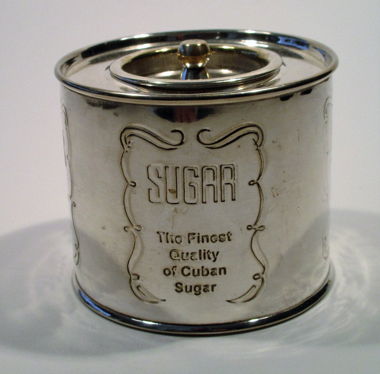 Vintage Silver Plated Cuban Sugar Canister From The 1940's