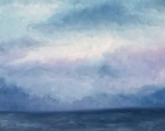 Original Oil Painting - Ocean Oil Painting - Cloud Painting - Storm Painting - Ocean Painting - Beach Decor - Ocean Decor