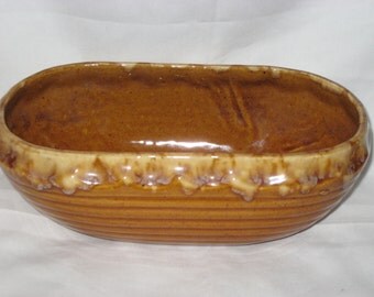 Ceramic Planter/Oblong Ceramic Planter/Vintage Pottery Planter/Vintage Ceramic Planter/Brown Oblong Planter