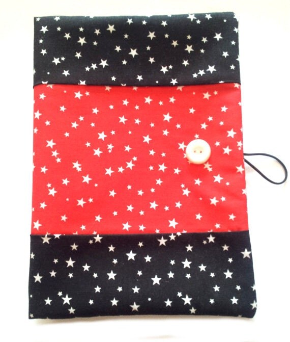 Journal cover, notebook cover, fabric book cover, cotton book cover, soft book cover, reusable book cover, book cover, stars fabric,