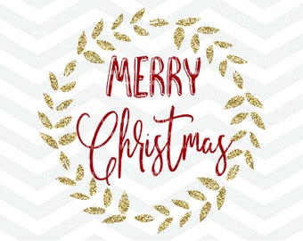 Merry Christmas SVG File, Christmas Cutting File, Merry Christmas, Holidays Cut File, Winter, Quote Overlay, Cricut, Silhouette, PNG, DXF
