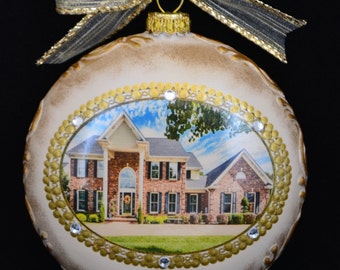 New Home Ornament, Personalized Christmas Ornament,Photo Ornament,Real Estate Closing gifts,Housewarming Gifts,Custom Christmas Ornaments