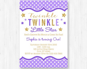 Twinkle Twinkle Little Star Invitation by thispartyofmine on Etsy