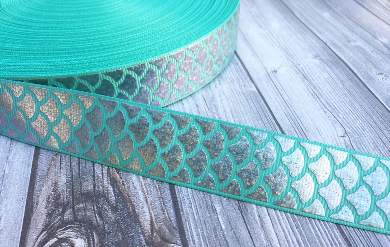 Mermaid scale ribbon Be a mermaid Mermaid ribbon Teal