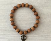 Items similar to Natural Sandalwood Bracelet on Etsy