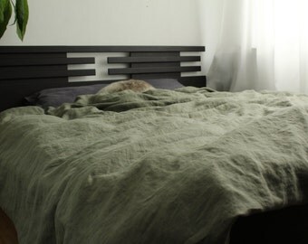 DUVET COVER of softened 100% linen with snap buttons, custom orders, king, queen, full, single, twin, double size