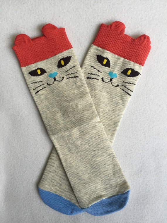 Cat Socks-knee high cat socks-cat knee by TrendyTribe on Etsy