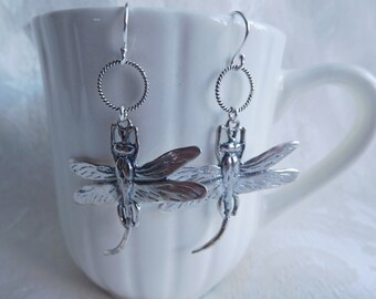 Sterling Silver Dragonfly Handmade Earrings