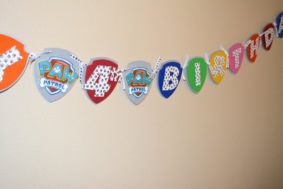 Paw Patrol Birthday Banner by Happy Crafty Joy | Catch My Party