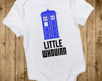 Little Whovian bodysuit, Dr Who bodysuit, tardis bodysuit, doctor who inspired, little whovian baby, baby shower gift, doctor who baby