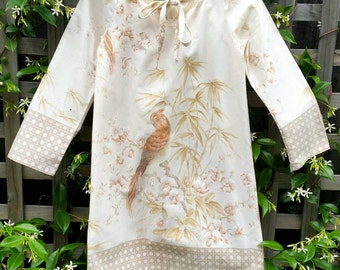 Girls size 6 dress. Unique and one of a kind made with vintage fabric.
