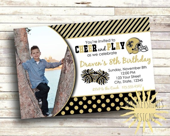 Items Similar To New Orleans Saints Birthday Party Invitation With