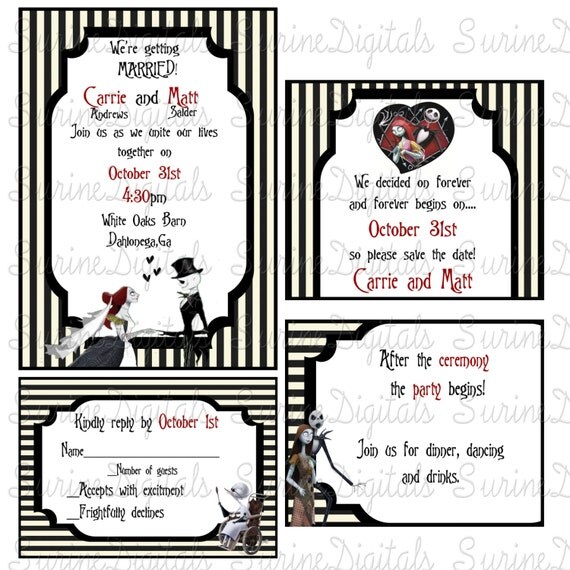 nightmare before christmas wedding invitation by nightmare before christmas wedding invitation by