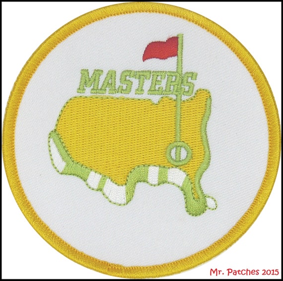 AUGUSTA GOLF MASTERS White & Gold embroidery Patch Iron/Sew on