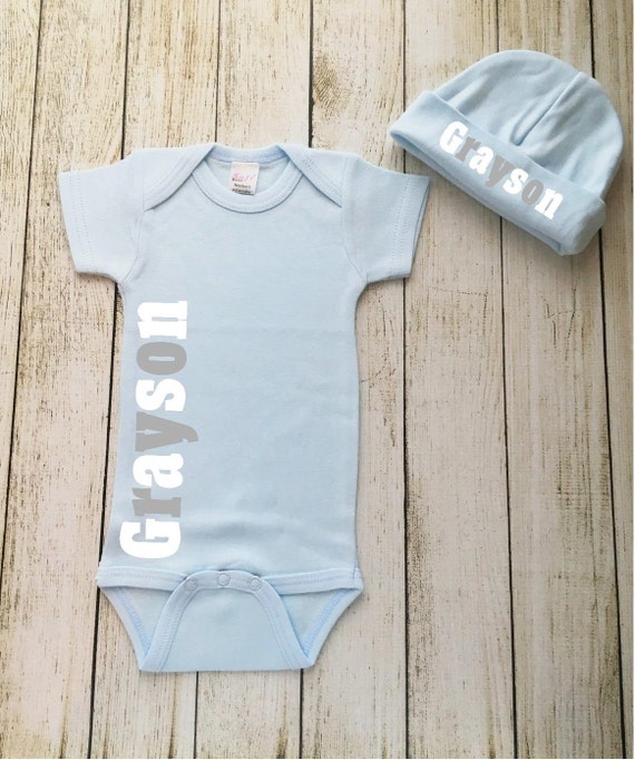 Personalized Baby Boy Onesie Custom Baby Boy by TheCheekyGreek