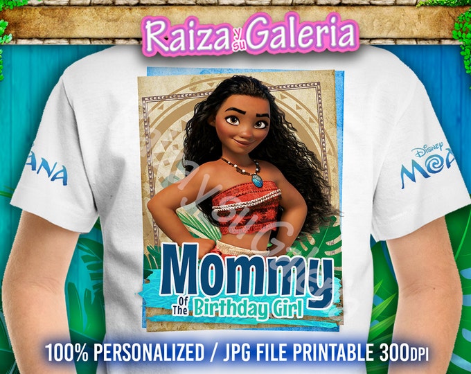 SALE// T-shirt Disney Moana MOMMY of the Birthday Girl - Iron On t-shirt transfers! Another text with delivery in less than 4 hours.