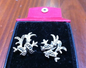 SILVER MARQUISITE EARRINGS