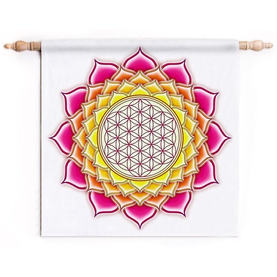 Tapestry, Lotus Hanging, Flower of Life Tapestry, Flower of Life Lotus 