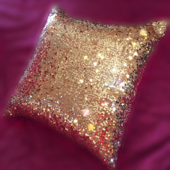 Gold Sequin Pillow Cover Envelope Style