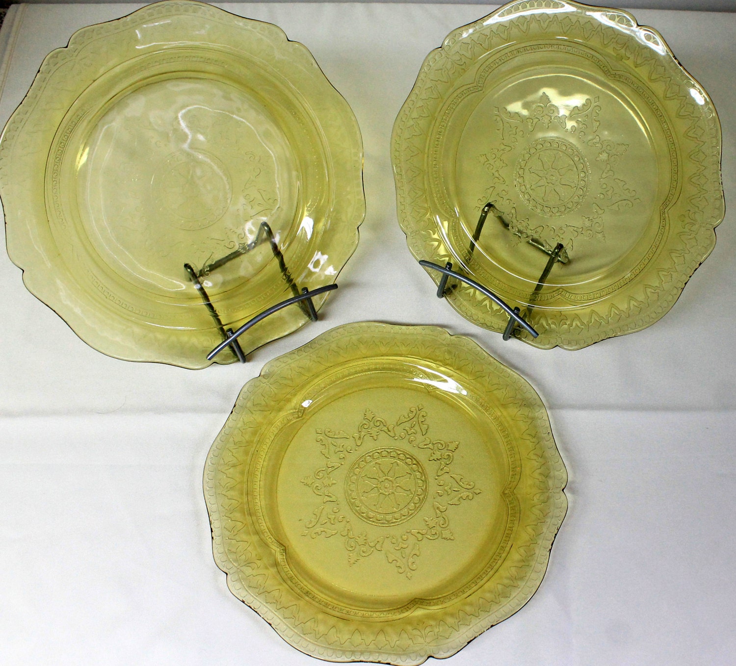 Vintage Federal Glass Amber Dinner Plates 1930's