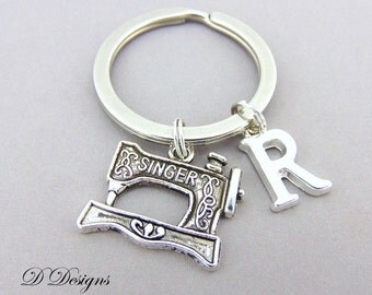 Sewing Machine KeyRing, Sewing Machine KeyChain, Sewing Jewellery, Sewing Gifts, Dressmaking Keyring, Personalised Sewing Machine Key chain