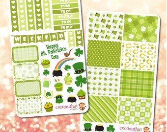 St. Patrick's Day / March / Green / Irish Theme Planner Stickers
