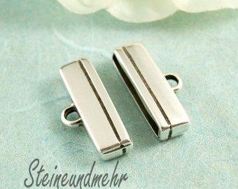 2 x end caps Ø20x2mm antique silver kind. 2191