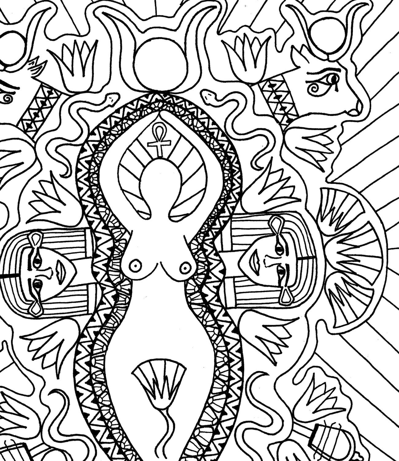 Goddess Art Coloring Pages for Adults Goddess by GoddessMandala