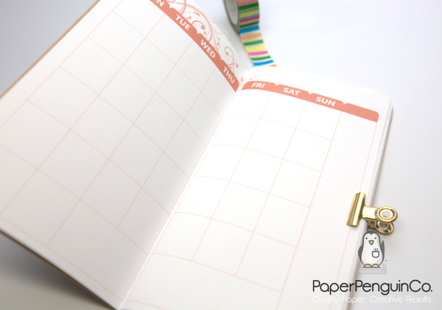 Midori Insert Undated Monthly Calendar Regular B6 Wide B6 Slim A6 ...