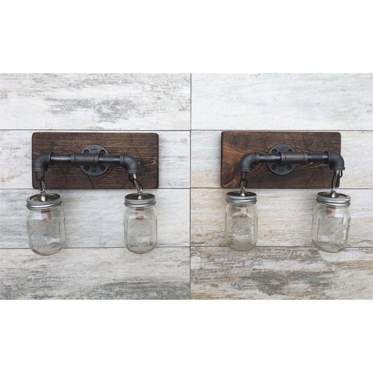 Vanity Light Fixture 2 Double Mason Jar Light Fixture Wall