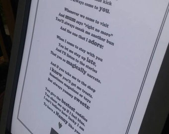 Granny / Nanny A4 Framed Poem